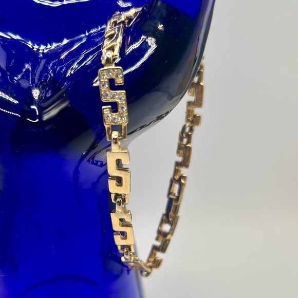 Vintage Bracelet Gold Crystal “S” Initial Design​​​​​ - Picture 4 of 6